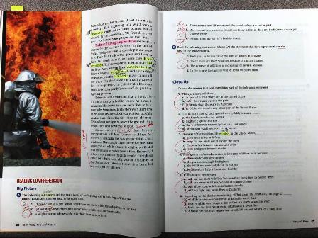 2019.07.18 (18) Reading & Vocabulary 本日のリーディング「Nature's Fires」2ページ目.JPG
